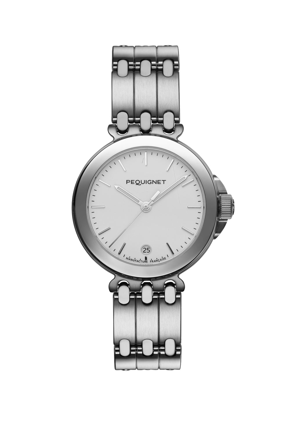 Montre PEQUIGNET Moorea Autoquartz En Acier Brossé - Révisée, Poignet 18/19 Cm